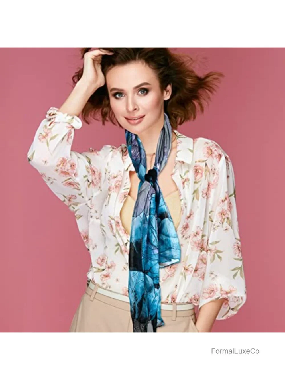 6-Pack Lightweight Scarf Set Long Thin Georgette Scarves for Women